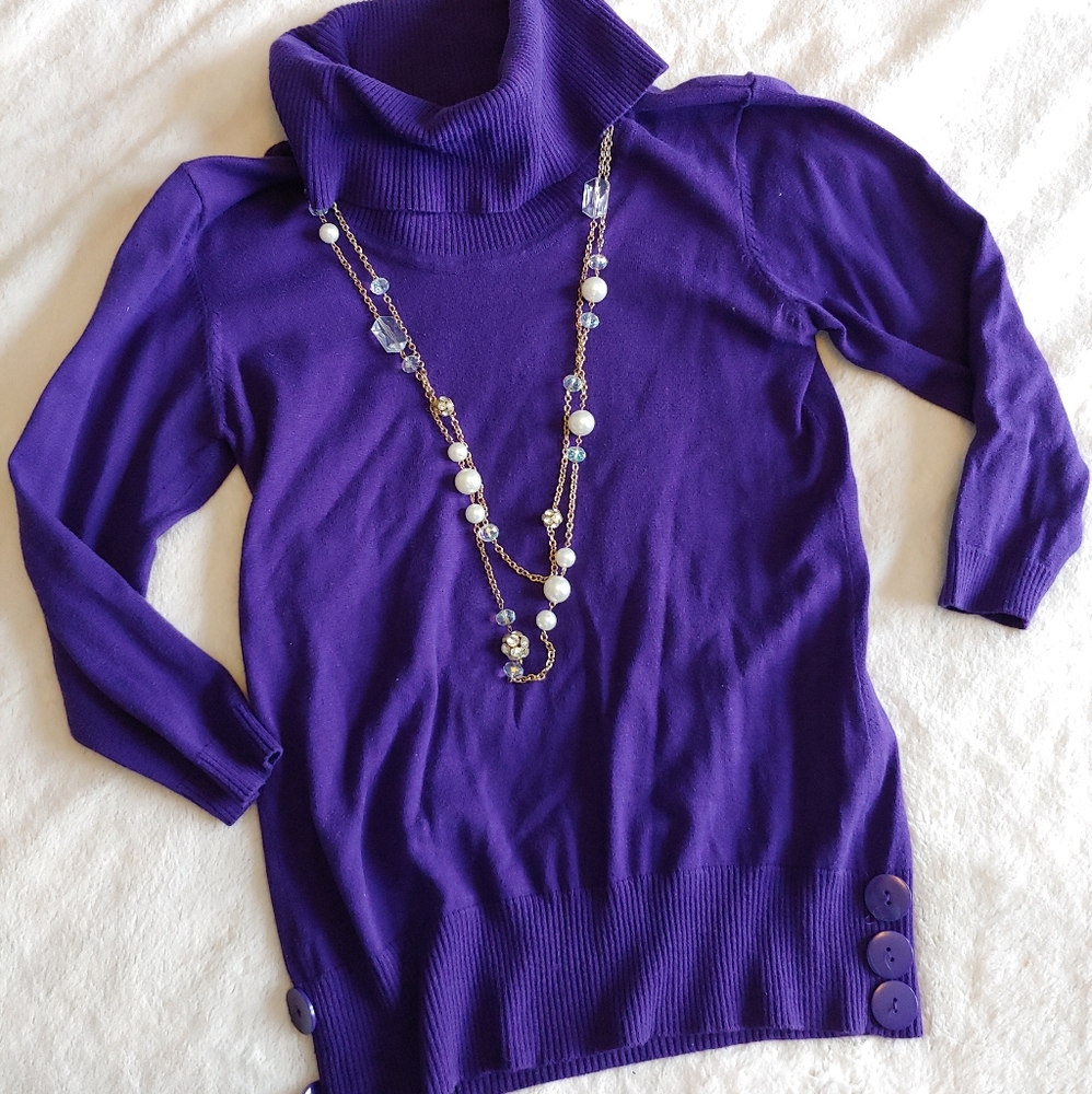 Purple Turtleneck Sweater